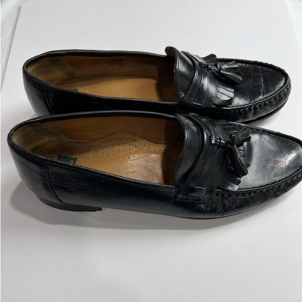 Nunn Bush Kiltie Tassel Loafers Mens 12 M Black Leather Moc Toe Dress Shoes‎ A52